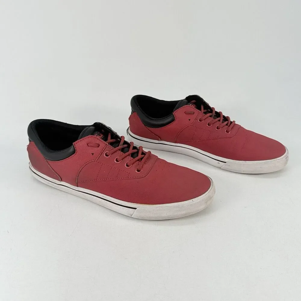 Supra Griffin Red Black White Mens Size 11 Low Top Skate Shoes Lace Up